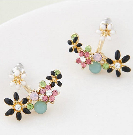 Flower Crystal Stud Earrings